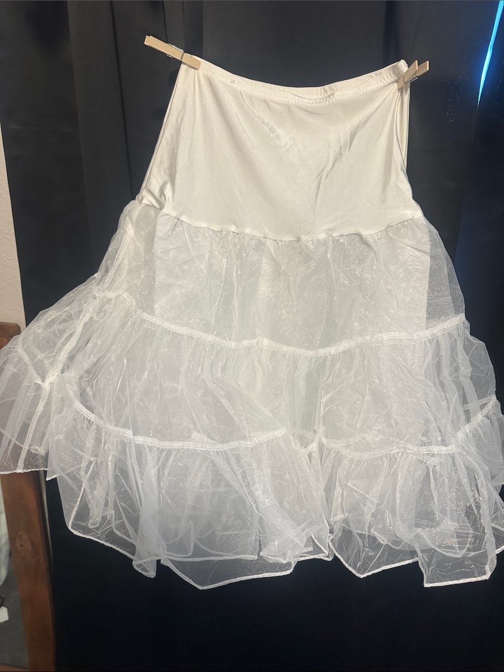GRACE KARIN White Tulle Crinoline Petticoat Skirt Underskirt Slip M - Picture 2 of 2